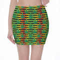 Rasta Striped Pattern Print Pencil Mini Skirt