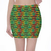 Rasta Striped Pattern Print Pencil Mini Skirt