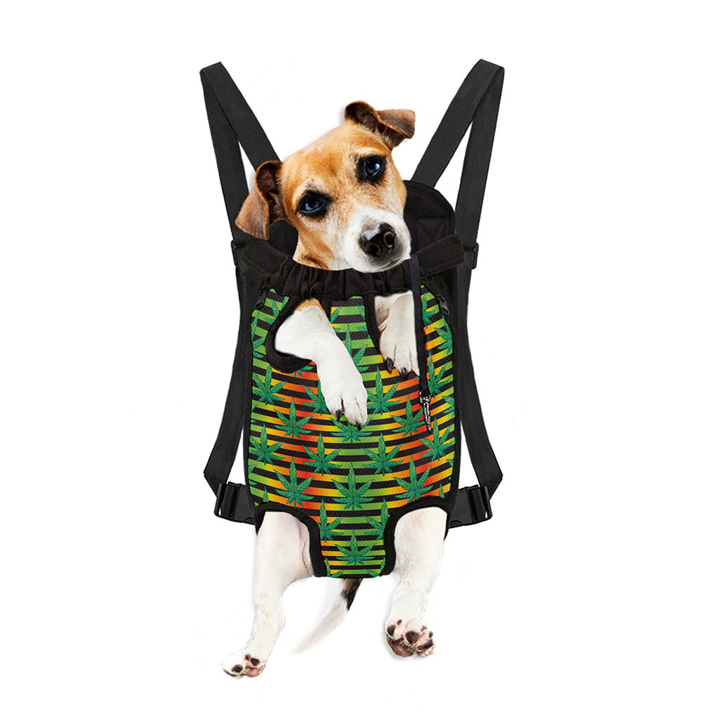 Rasta Striped Pattern Print Pet Carrier Backpack