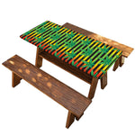 Rasta Striped Pattern Print Picnic Table Cover