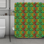 Rasta Striped Pattern Print Polyester Shower Curtain