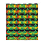 Rasta Striped Pattern Print Polyester Shower Curtain