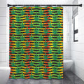Rasta Striped Pattern Print Premium Shower Curtain
