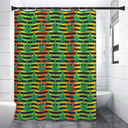 Rasta Striped Pattern Print Premium Shower Curtain