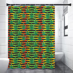 Rasta Striped Pattern Print Premium Shower Curtain