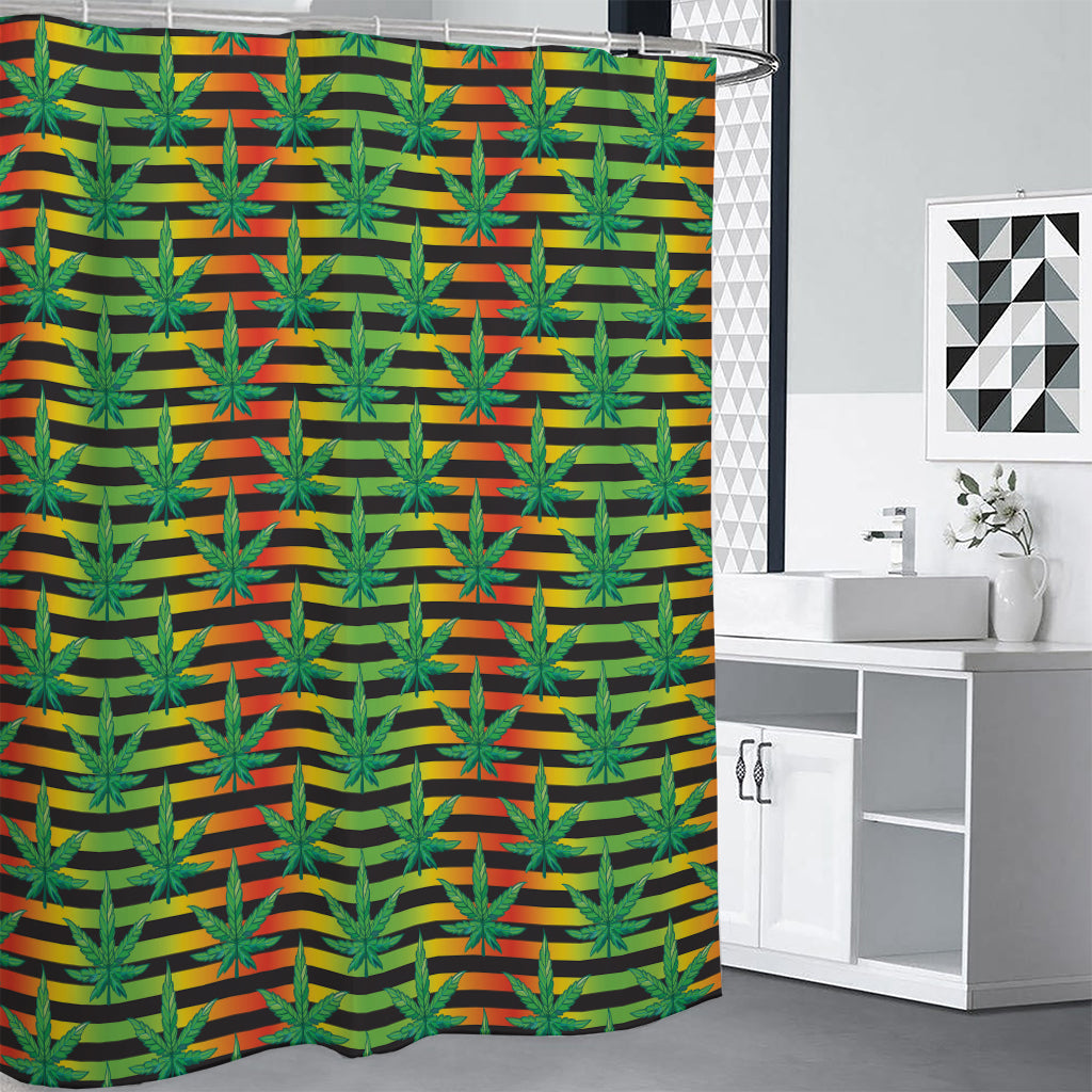 Rasta Striped Pattern Print Premium Shower Curtain