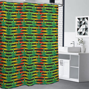 Rasta Striped Pattern Print Premium Shower Curtain