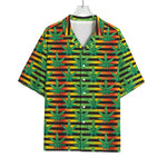 Rasta Striped Pattern Print Rayon Hawaiian Shirt