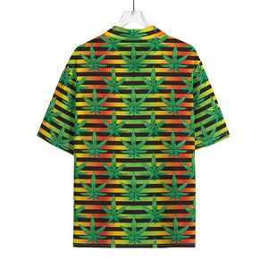 Rasta Striped Pattern Print Rayon Hawaiian Shirt