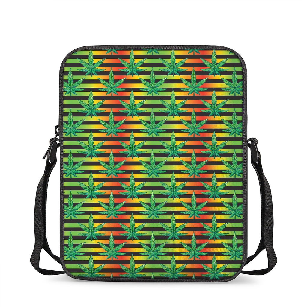 Rasta Striped Pattern Print Rectangular Crossbody Bag