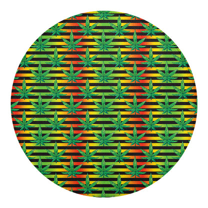 Rasta Striped Pattern Print Round Blanket