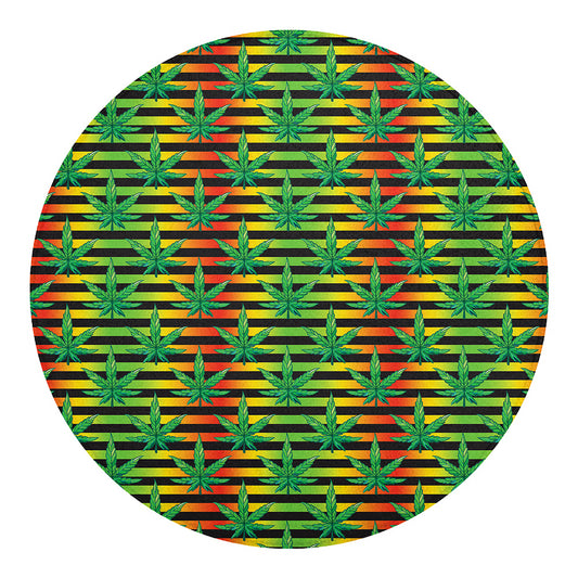 Rasta Striped Pattern Print Round Blanket