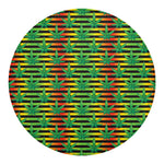 Rasta Striped Pattern Print Round Blanket