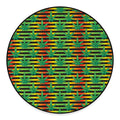 Rasta Striped Pattern Print Round Floor Mat