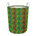 Rasta Striped Pattern Print Round Laundry Basket