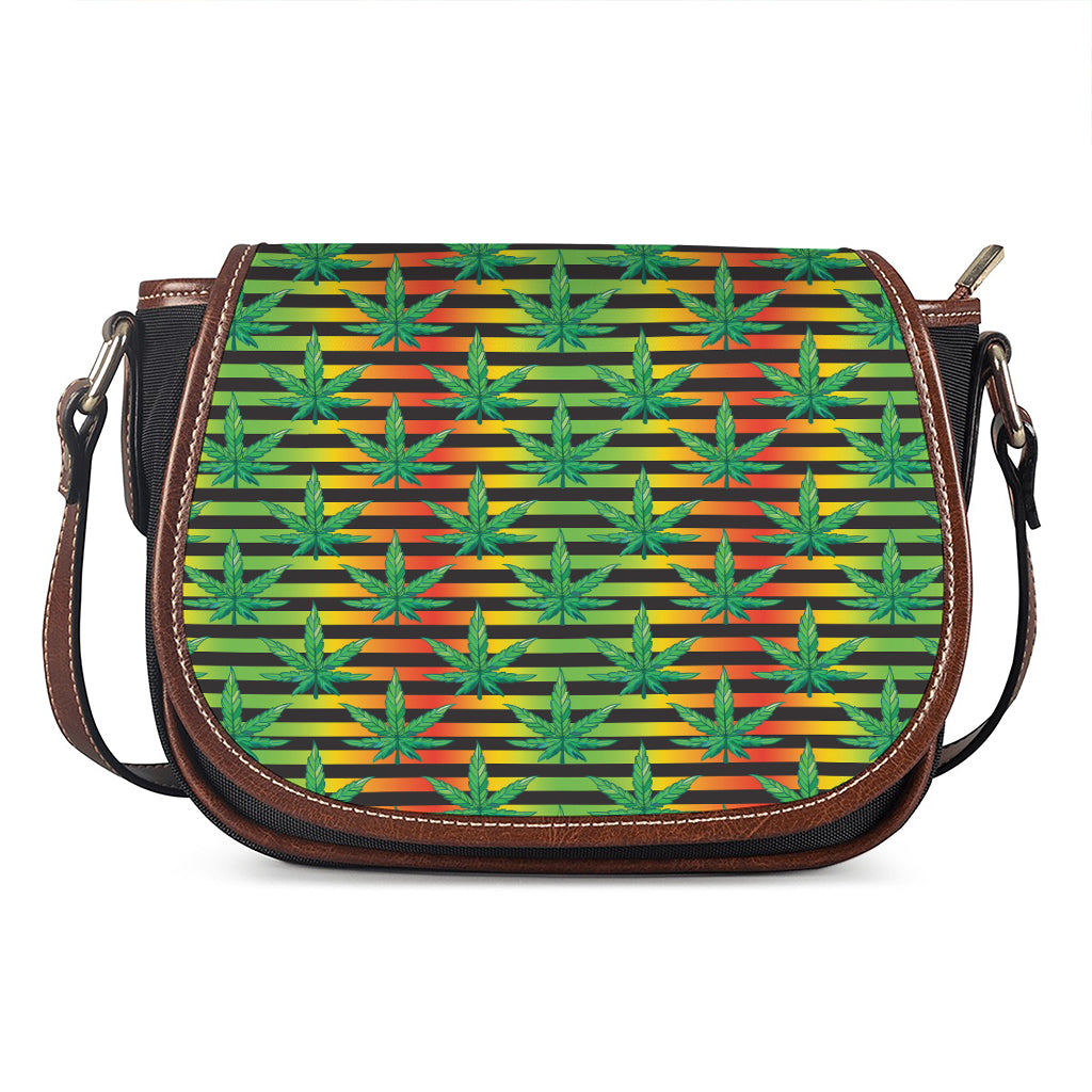 Rasta Striped Pattern Print Saddle Bag