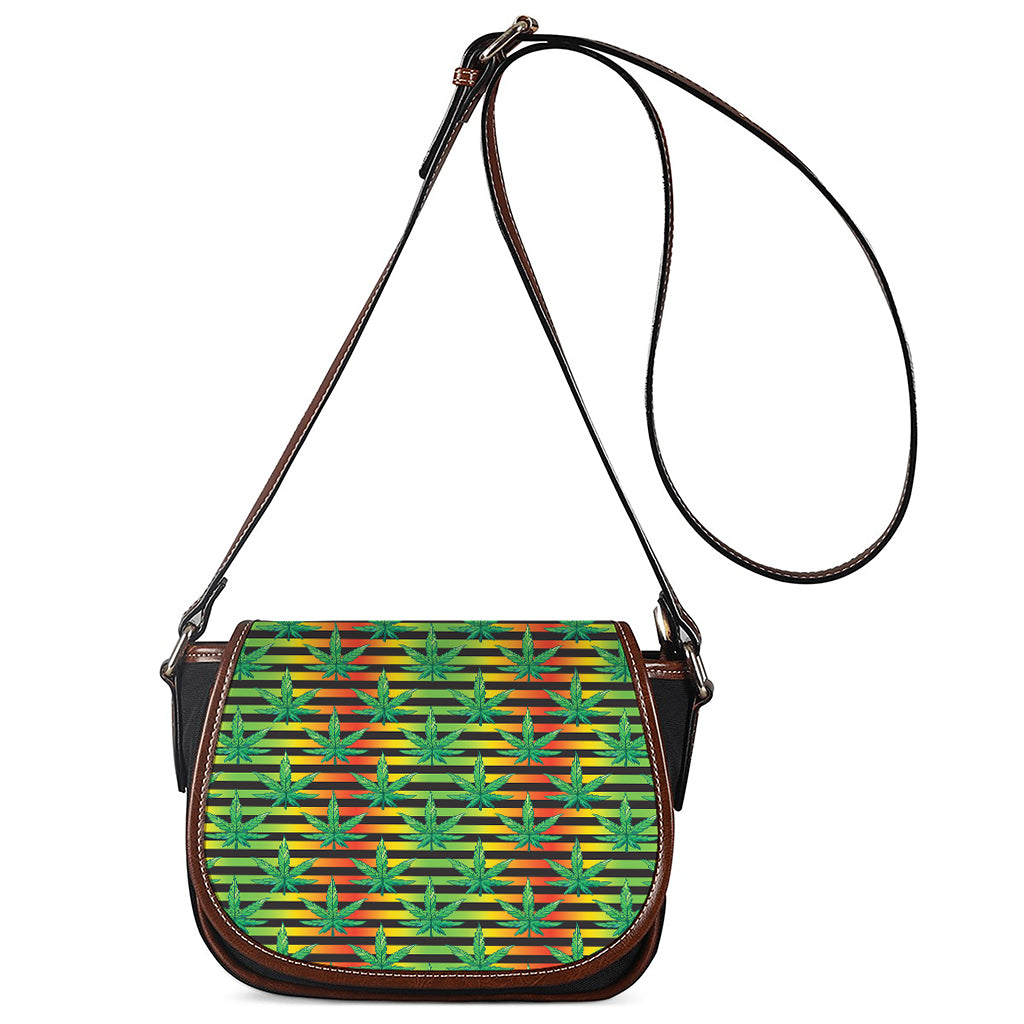 Rasta Striped Pattern Print Saddle Bag