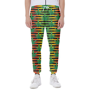 Rasta Striped Pattern Print Scuba Joggers