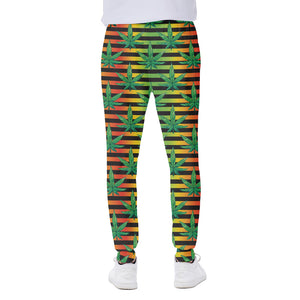 Rasta Striped Pattern Print Scuba Joggers