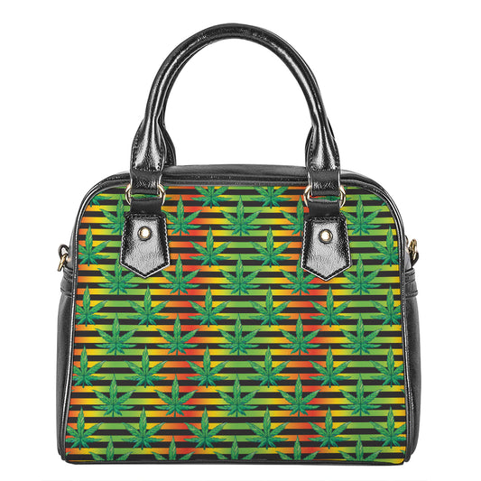 Rasta Striped Pattern Print Shoulder Handbag