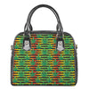 Rasta Striped Pattern Print Shoulder Handbag
