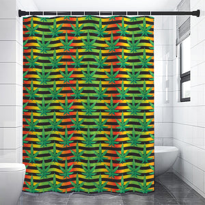 Rasta Striped Pattern Print Shower Curtain