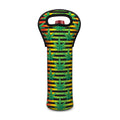 Rasta Striped Pattern Print Single Neoprene Wine Tote