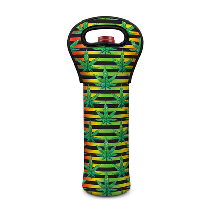 Rasta Striped Pattern Print Single Neoprene Wine Tote