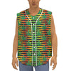 Rasta Striped Pattern Print Sleeveless Baseball Jersey