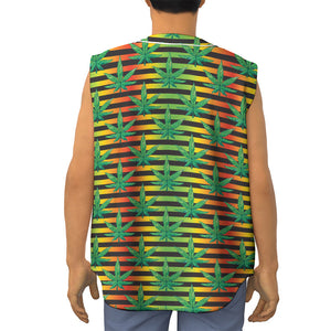 Rasta Striped Pattern Print Sleeveless Baseball Jersey