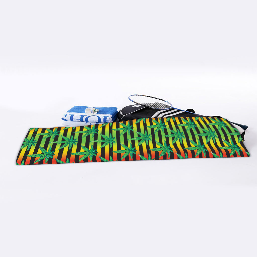 Rasta Striped Pattern Print Sports Towel