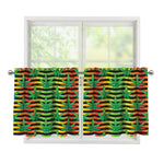 Rasta Striped Pattern Print Tier Curtains