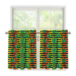 Rasta Striped Pattern Print Tier Curtains