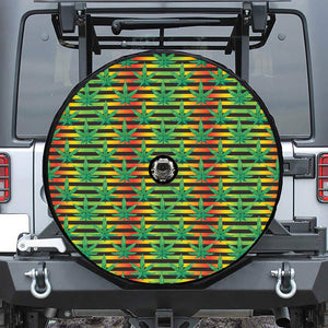 Rasta Striped Pattern Print Tire Cover With Camera Hole