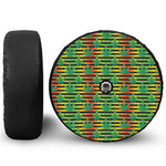 Rasta Striped Pattern Print Tire Cover With Camera Hole