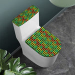 Rasta Striped Pattern Print Toilet Lid And Tank Cover Set