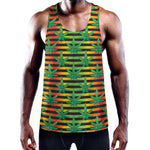 Rasta Striped Pattern Print Training Tank Top