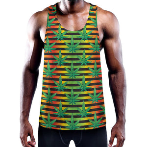 Rasta Striped Pattern Print Training Tank Top