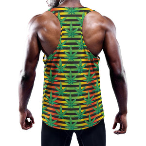 Rasta Striped Pattern Print Training Tank Top