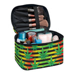 Rasta Striped Pattern Print Travel Makeup Bag