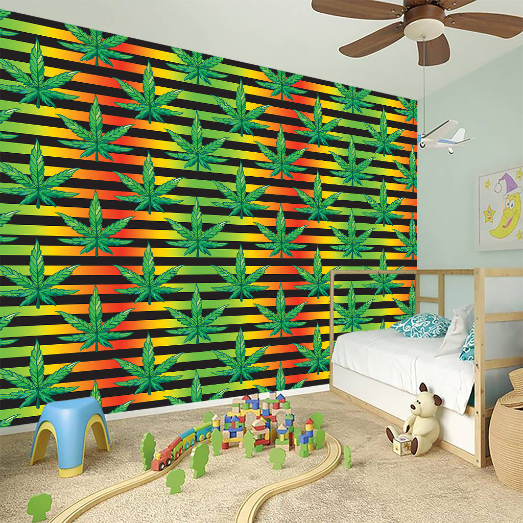 Rasta Striped Pattern Print Wall Sticker