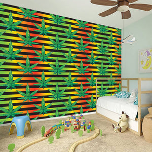 Rasta Striped Pattern Print Wall Sticker