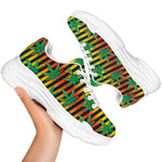 Rasta Striped Pattern Print White Chunky Shoes