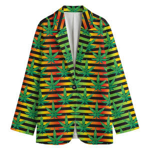 Rasta Striped Pattern Print Women's Blazer