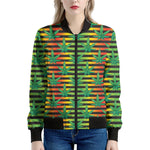 Rasta Striped Pattern Print Women's Bomber Jacket