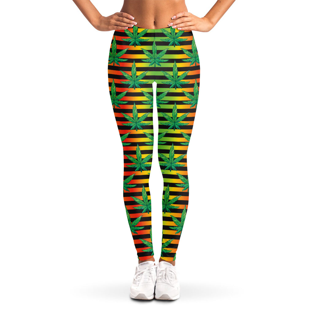 Rasta Striped Pattern Print Women's Leggings