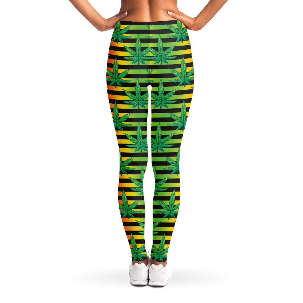 Rasta Striped Pattern Print Women's Leggings