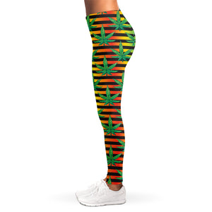 Rasta Striped Pattern Print Women's Leggings