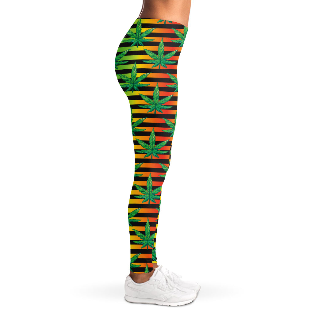 Rasta Striped Pattern Print Women's Leggings