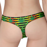 Rasta Striped Pattern Print Women's Thong